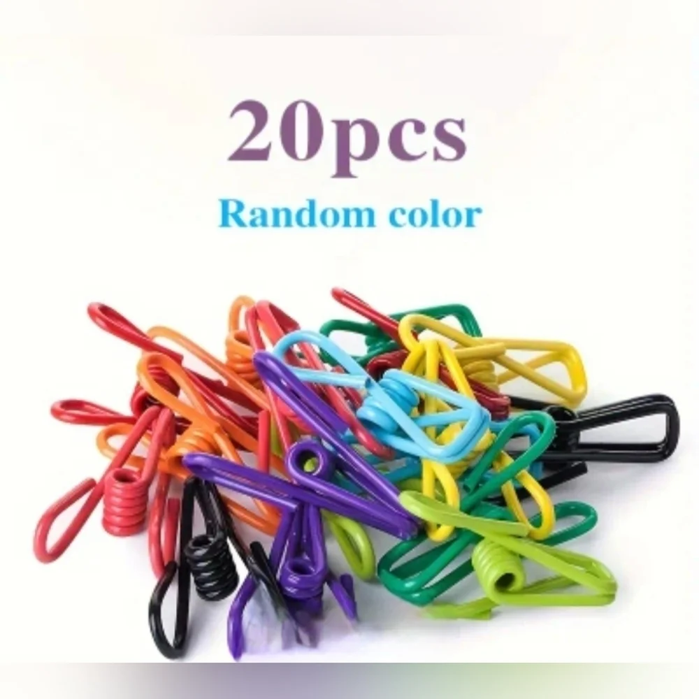 20pcs Chip Clips, Random/ Mixed Colors Utility Metal Clips